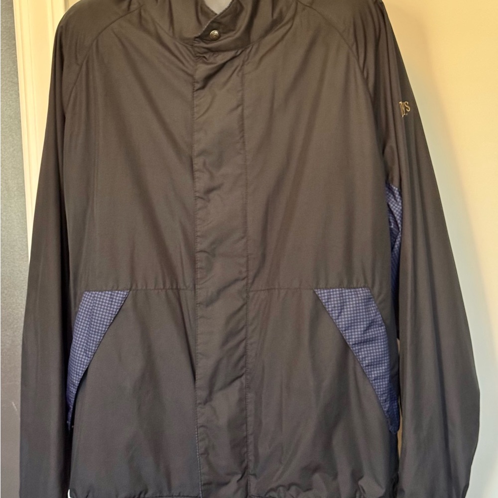 FootJoy Dr Joy Men's Black and Blue Windbreaker Full Zip Nice!